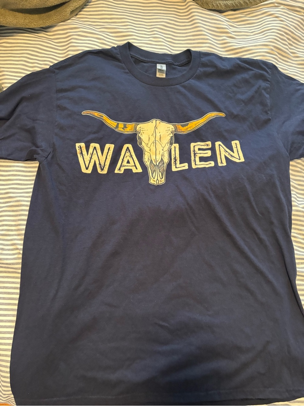 Morgan Wallen Navy Graphic Tee with Longhorn Skull